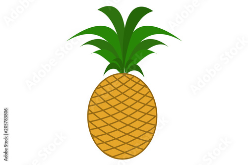 Piña sobre fondo blanco.