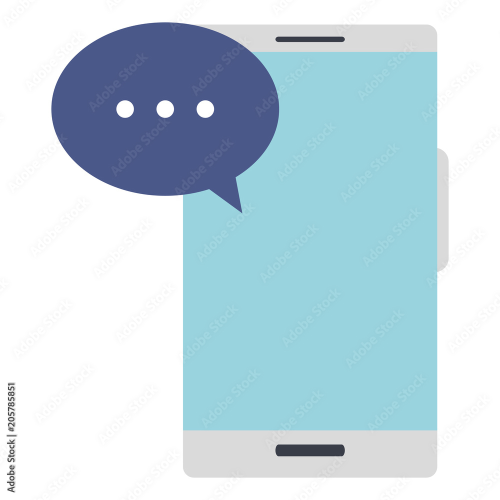 Obraz premium smartphone with speech bubble vector illustration design
