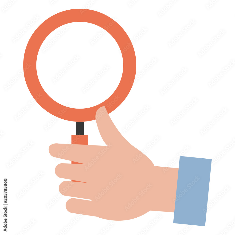 hand with magnifying glass vector illustration design hand with magnifying glass vector illustration design