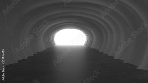 Light at End of Tunnel 3d illustration