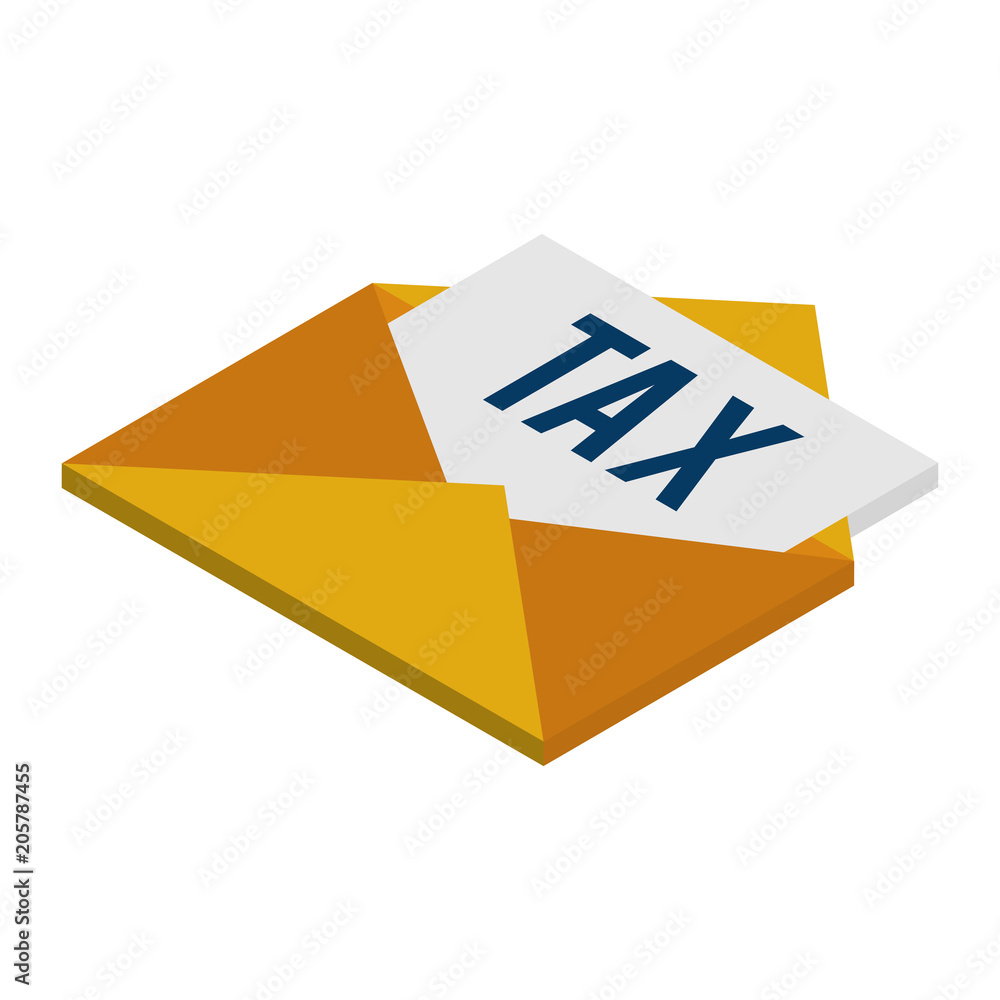 envelope mail with tax document isometric icon vector illustration design envelope mail with tax document isometric icon vector illustration design