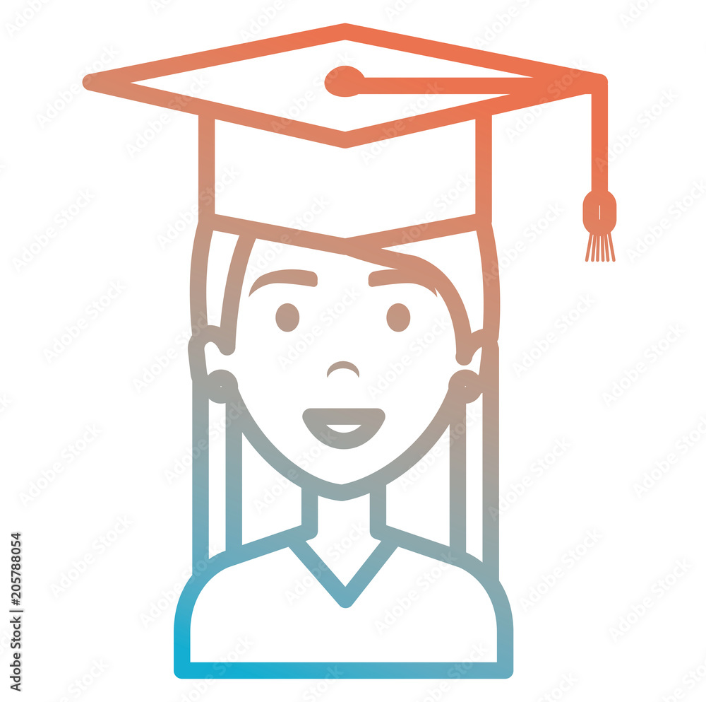 woman student graduating with uniform vector illustration design woman student graduating with uniform vector illustration design