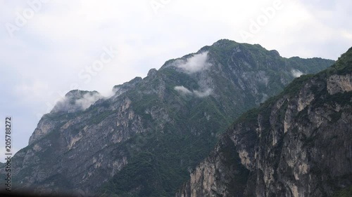 Italy, Riva del Garda Lago di Garda lake view from mountains house. 4K time laps