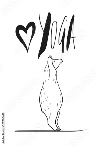 funny yoga with polar bear, fitness white bears, yoga poses, Surya Namaskara meditation. Ashtanga vinyasa yoga poses