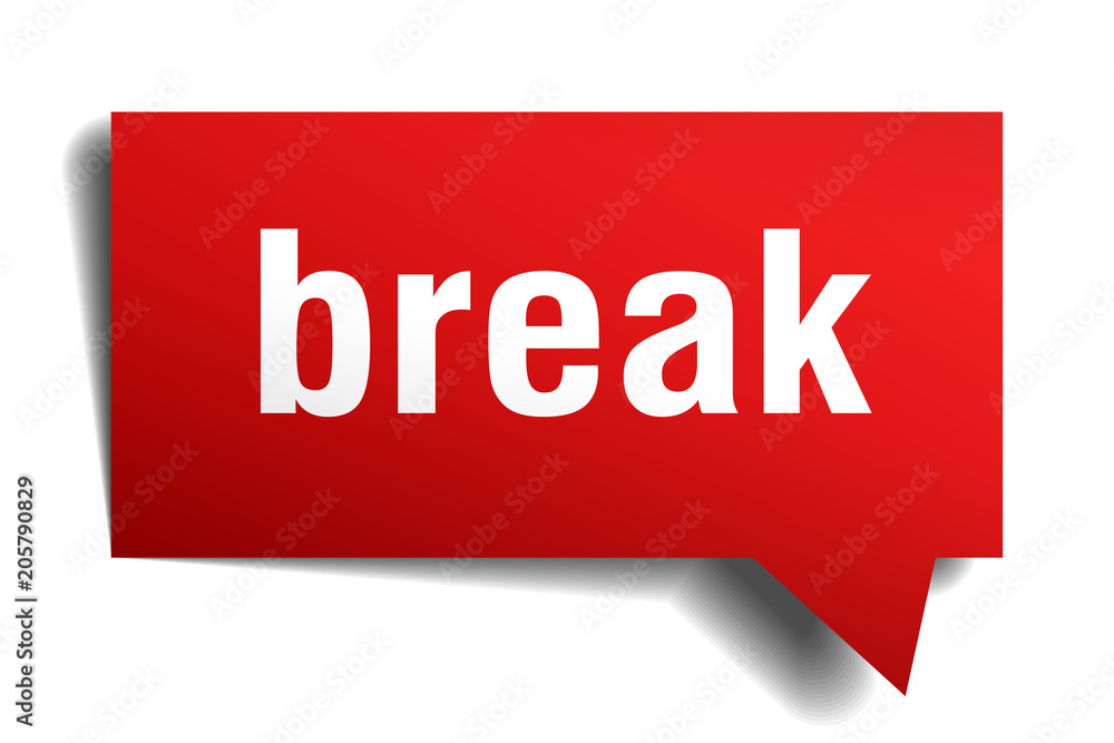 break red 3d speech bubble