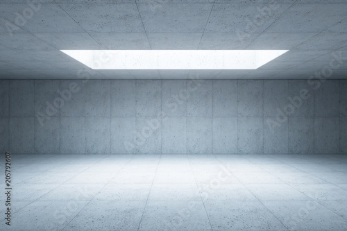 blank concrete space interior, 3d rendering