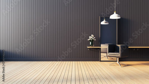Modern & living salon interior / 3D render image photo