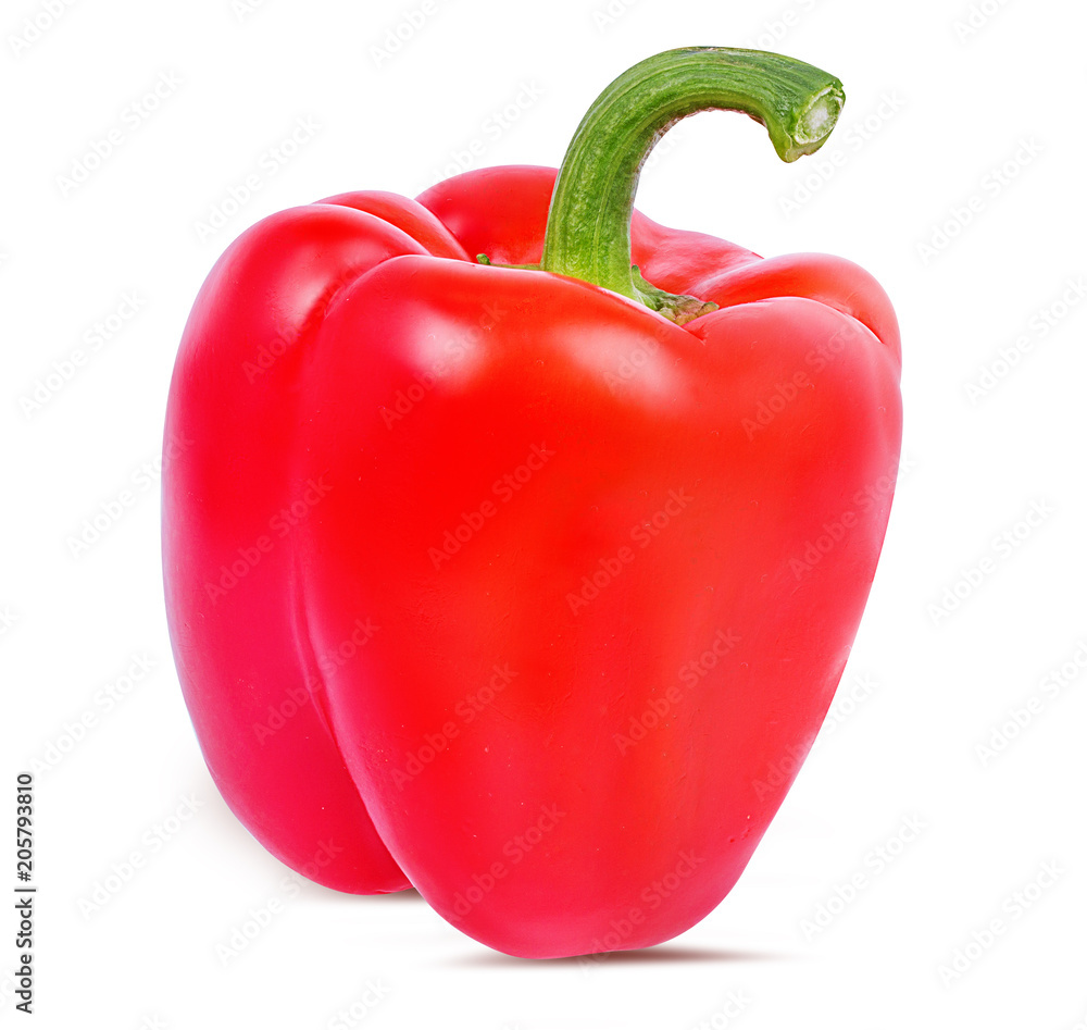 Fresh sweet pepper red bell isolated on white background with clipping path Fresh sweet pepper red bell isolated on white background with clipping path