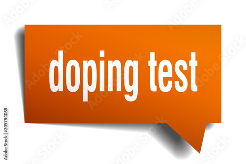 doping test orange 3d speech bubble