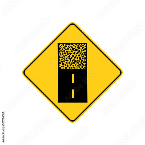 USA traffic road signs.pavement ends ahead. vector illustration