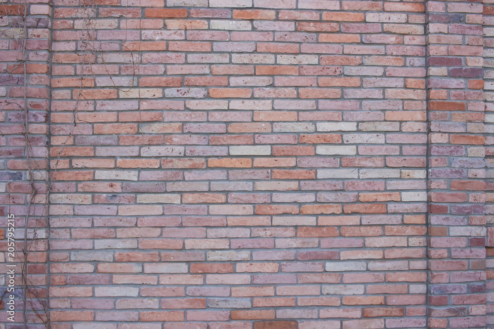 Decorative red brick wall. English style Decorative red brick wall. English style