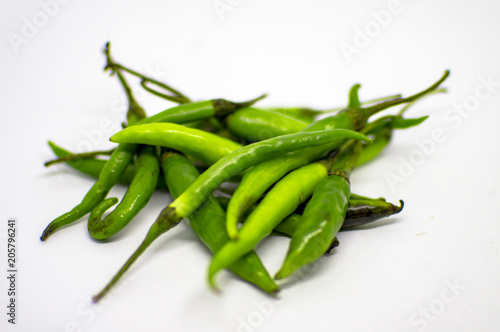 Pile of green chillies