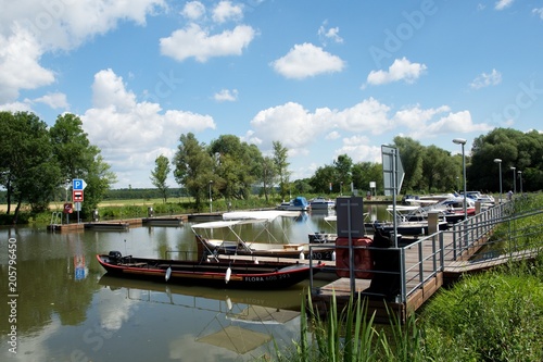 Fototapeta Naklejka Na Ścianę i Meble -  Historic Bata canal from the boat. Southern Moravia, Czech Republic, Europe