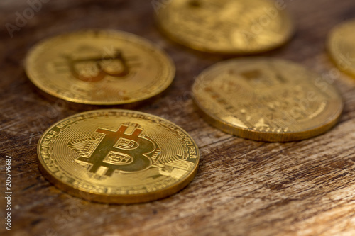 vitrual coin - bitcoin. Crypto-currency concept