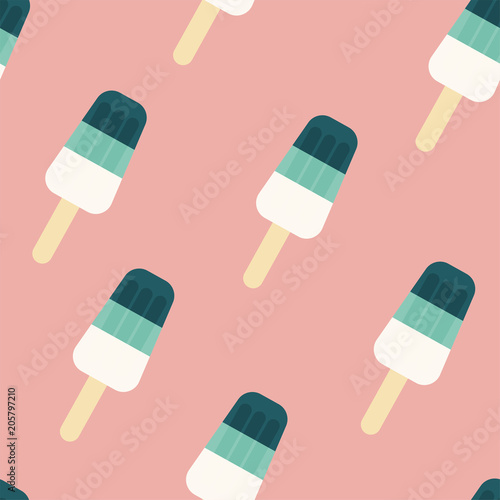 Vector illustration of Cute ice cream Seamless pattern . Vector background. Trendy Simple vector symbol for web site design - minimalism