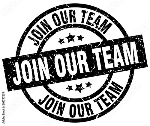 join our team round grunge black stamp