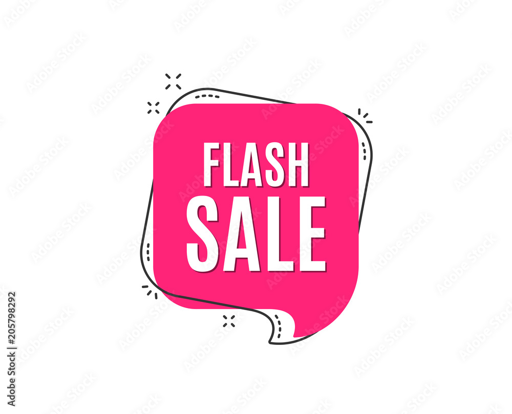 Flash Sale. Special offer price sign. Advertising Discounts symbol. Speech bubble tag. Trendy graphic design element. Vector - obrazy, fototapety, plakaty 