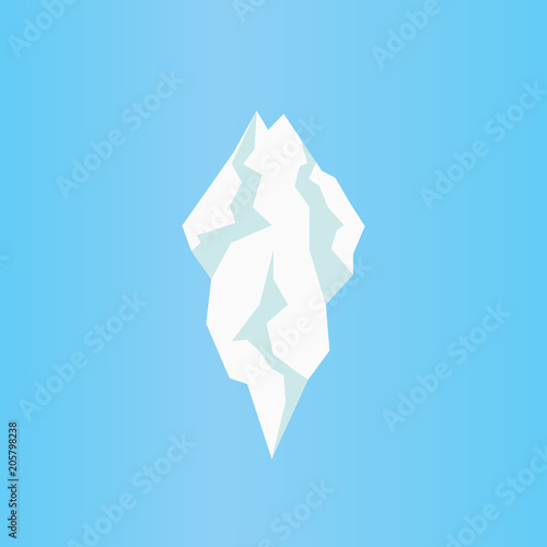 Flat iceberg icon. Isolated vector of icicle.