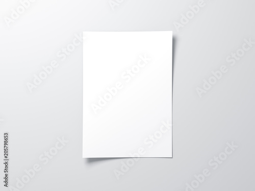 White vertical paper sheet Mockup, letter or invitation photo