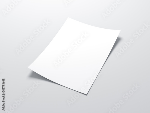 White vertical paper sheet Mockup photo