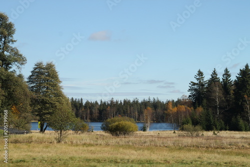 Herbstlandschaft mit See