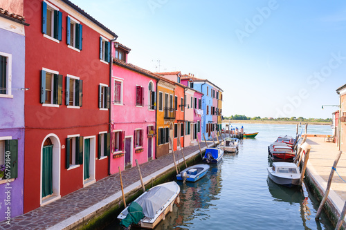Traditional Burano colored houses, Venice © elleonzebon