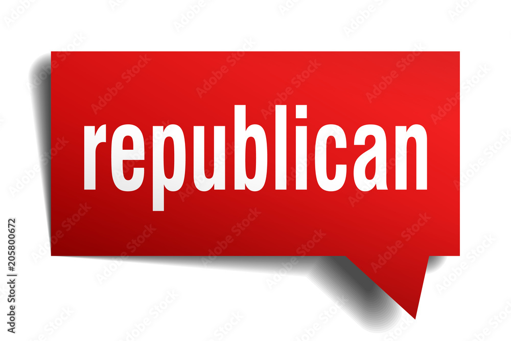 republican red 3d speech bubble republican red 3d speech bubble