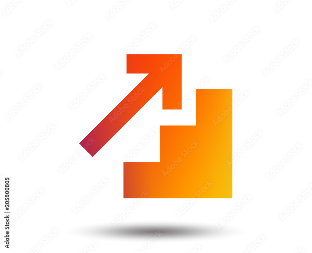 Upstairs icon. Up arrow sign. Blurred gradient design element. Vivid graphic flat icon. Vector Upstairs icon. Up arrow sign. Blurred gradient design element. Vivid graphic flat icon. Vector