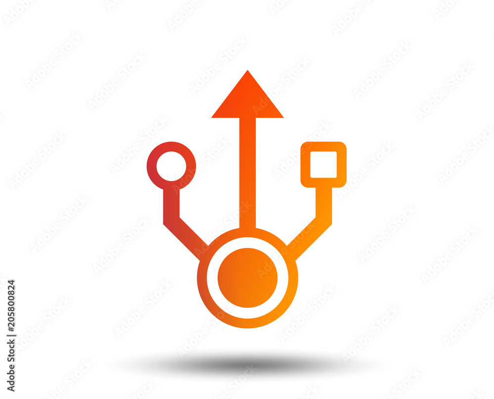 Usb sign icon. Usb flash drive symbol. Blurred gradient design element. Vivid graphic flat icon. Vector Usb sign icon. Usb flash drive symbol. Blurred gradient design element. Vivid graphic flat icon. Vector