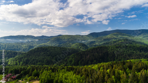Aerial view of beautiful Carpathian mountains in summer. © ronedya