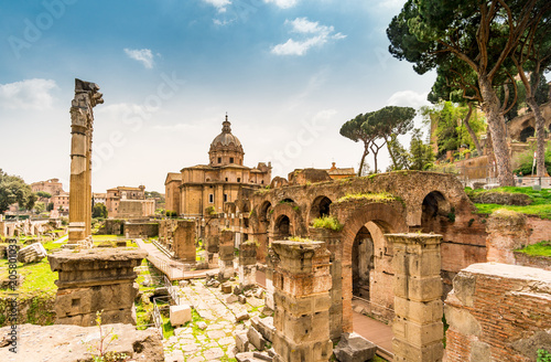 Rome, Italy. Ruins of the Roman Forum.