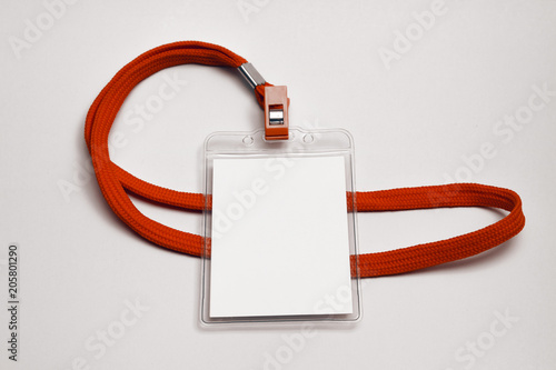 Name Tag Mockup With Lanyard - Stock Image