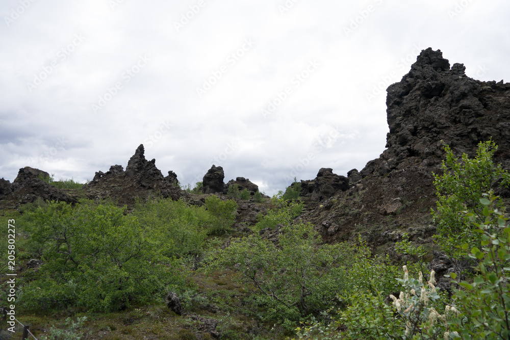 Landschaft bei Dimmuborgir am Mývatn-See / Nord-Island