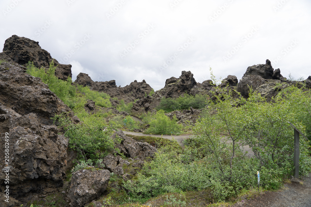 Landschaft bei Dimmuborgir am Mývatn-See / Nord-Island Landschaft bei Dimmuborgir am Mývatn-See / Nord-Island