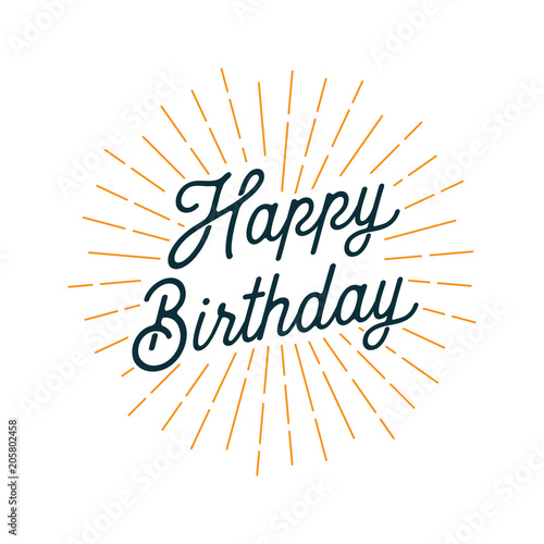 Photography Happy Birthday Card with Light Rays