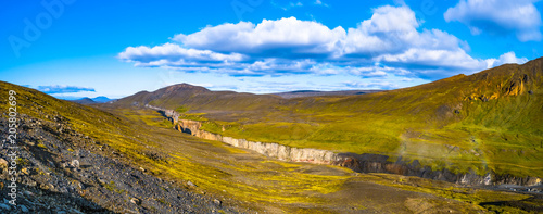 Panoramic view of beautiful colorful Icelandic landscape, Iceland © neurobite