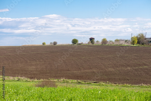 Ploughed field landscape photo