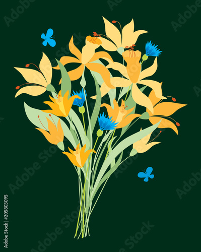 Fototapeta Naklejka Na Ścianę i Meble -  A bouquet of decorative daffodils