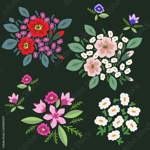 Floral bunches set
