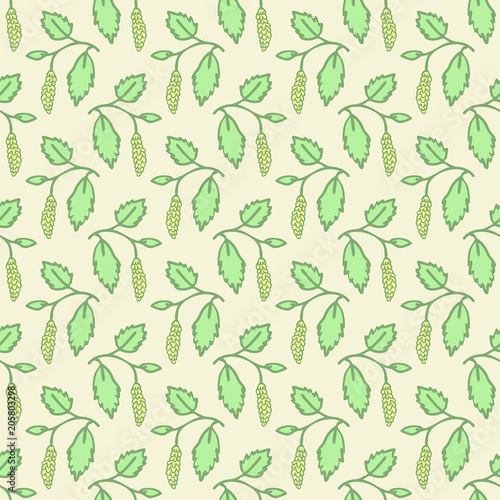 Seamless pattern with catkins