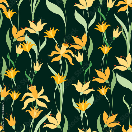 Fototapeta Naklejka Na Ścianę i Meble -  Pattern of the decorative daffodils