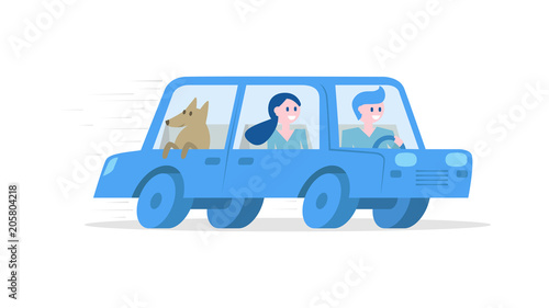 Tourists travelling by car