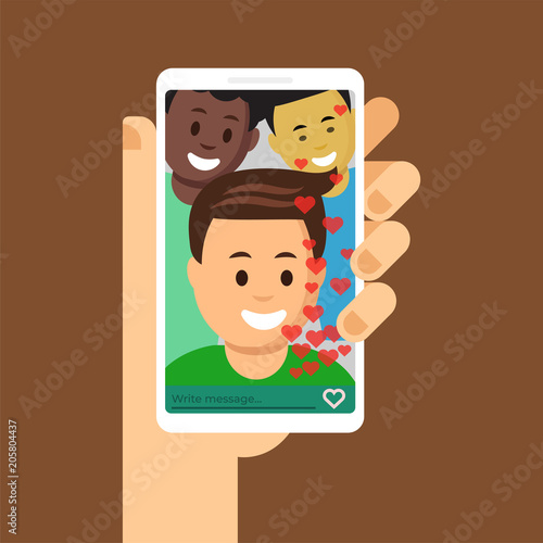Smartphone with open messenger app