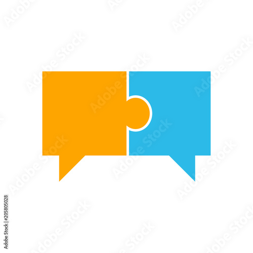 Speech Bubble In Puzzle Pieces Icon
