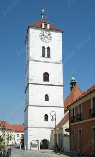 Belfry in the historic center town Straznice,eastern Moravia, Czech Republic, Europe
