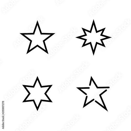 Set star Line icon stock vector illustration. Editable Stroke. 100x100 Pixel Perfect