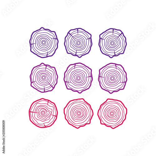 Pattern with tree rings. Circle tree background