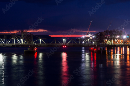 Steel Bridge At Night
