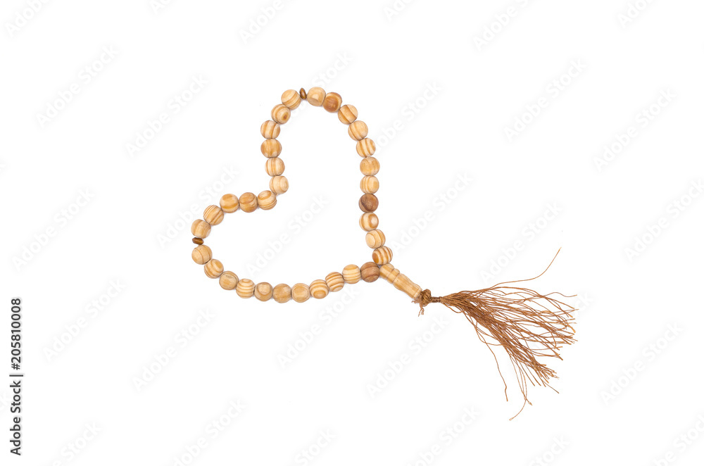 Chaplet rosary beads isolated on white background. Chaplet rosary beads isolated on white background.