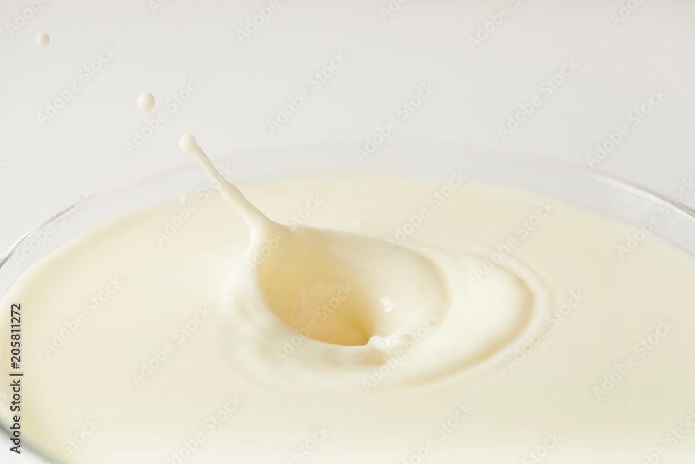 close up image of milk splashes in glass isolated on white background close up image of milk splashes in glass isolated on white background
